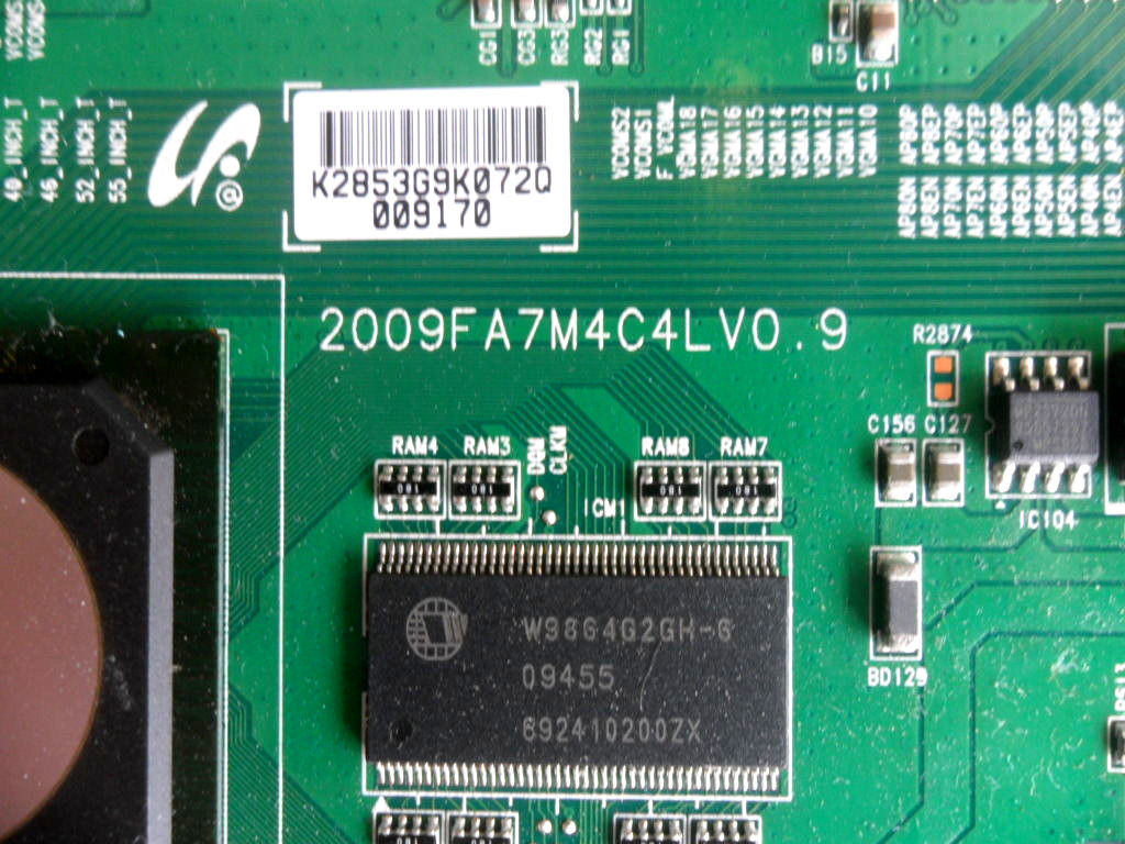 Samsung UE46B6000VW T-Con PCB 2009FA7M4C4LV0.9